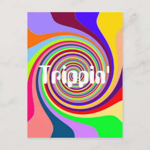 Rainbow bright Trippin' psychedelic swirl Briefkaart