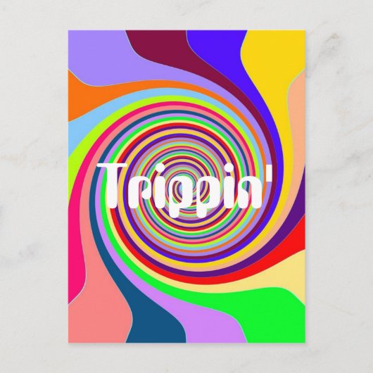 Rainbow bright Trippin' psychedelic swirl Briefkaart (Voorkant)