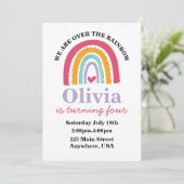 Rainbow Bright uitnodiging voor verjaardagsfeestje (Staand voorkant)