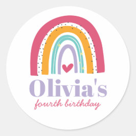 Rainbow Bright Verjaardag Ronde Sticker