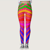 Rainbow Brights Pop Art Trendy Sparkly Fun Leggings (Voorkant)