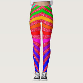 Rainbow Brights Pop Art Trendy Sparkly Fun Leggings