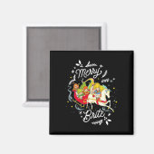Rainbow Brite Christmas Merry en Brite Sleigh Rid Magneet (Voorkant / Achterkant)