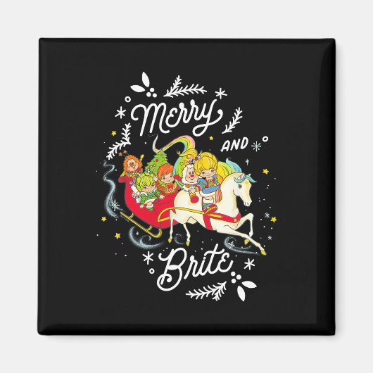 Rainbow Brite Christmas Merry en Brite Sleigh Rid Magneet (Voorkant)