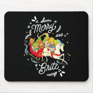 Rainbow Brite Christmas Merry en Brite Sleigh Rid Muismat