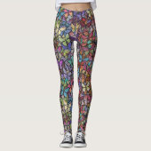 Rainbow Brite Fantasy Vlinderpatroon Leggings (Voorkant)