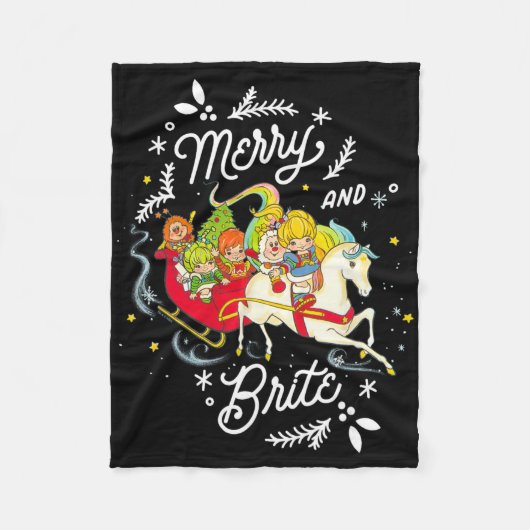 Rainbow Brite Kerstmis Merry And Brite slee Fleece Deken (Voorkant)