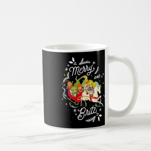 Rainbow Brite Kerstmis Merry And Brite slee Koffiemok (Rechts)