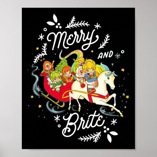 Rainbow Brite Kerstmis Merry And Brite slee Poster (Voorkant)