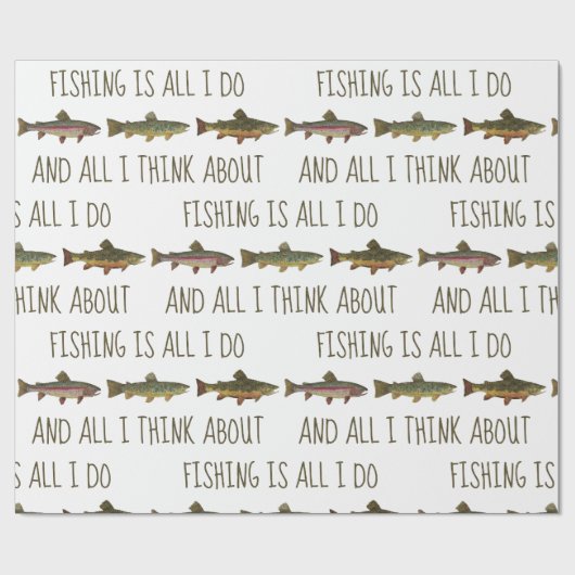 Rainbow Brown Brook Trout Fishing Quote Cadeaupapier (Vlak)