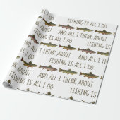 Rainbow Brown Brook Trout Fishing Quote Cadeaupapier (Uitgerold)