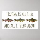 Rainbow Brown Brook Trout Fishing Quote Poster (Voorkant)