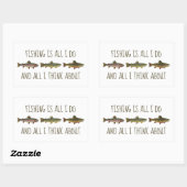 Rainbow Brown Brook Trout Fishing Quote Rechthoekige Sticker (Vel)
