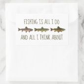 Rainbow Brown Brook Trout Fishing Quote Rechthoekige Sticker (Tas)