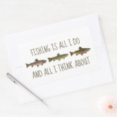 Rainbow Brown Brook Trout Fishing Quote Rechthoekige Sticker (Envelop)