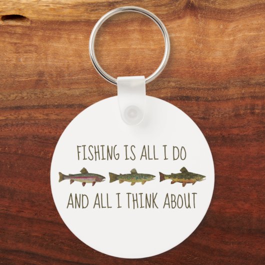Rainbow Brown Brook Trout Fishing Quote Sleutelhanger (Voorkant)