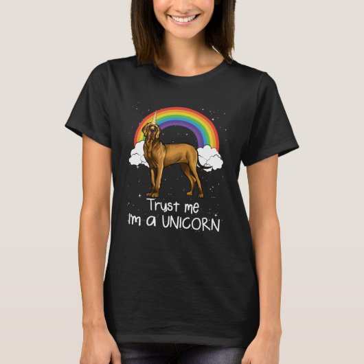 Rainbow Brown Great Dane Vertrouw me als een eenho T-shirt (Voorkant)