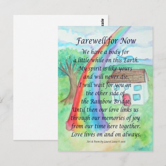 Rainbow Brug Huisdierrouw Condoleance Kaarten op M (Voorkant / Achterkant)