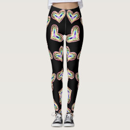 Rainbow bruiloft hart ט״ו באב leggings