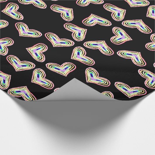 Rainbow bruiloft hart inpakpapier (Hoek)