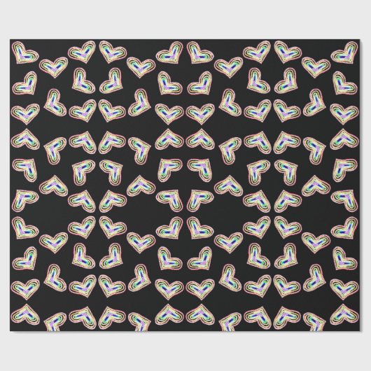 Rainbow bruiloft hart inpakpapier (Vlak)