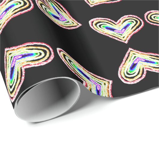 Rainbow bruiloft hart inpakpapier (Rol Hoek)