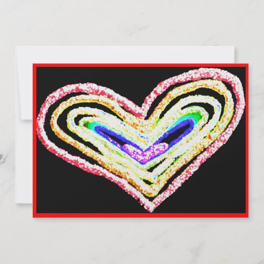 Rainbow bruiloft hart platte kaart (Voorkant)