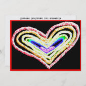 Rainbow bruiloft hart platte kaart (Voorkant / Achterkant)