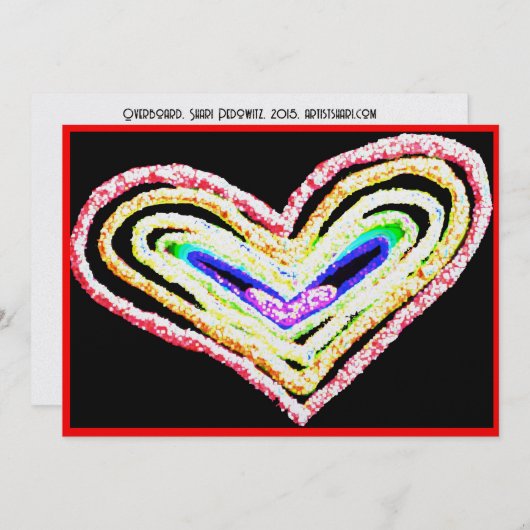 Rainbow bruiloft hart platte kaart (Voorkant / Achterkant)