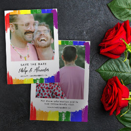 Rainbow Brush Stripes Foto Sla de datum op Save The Date