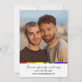 Rainbow Brush Stroke Heart Photo Bewaar de datum Save The Date (Achterkant)