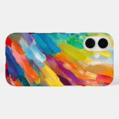 Rainbow Brush Strokes Moderne Abstracte kunst Case-Mate iPhone Case (Achterkant (horizontaal))