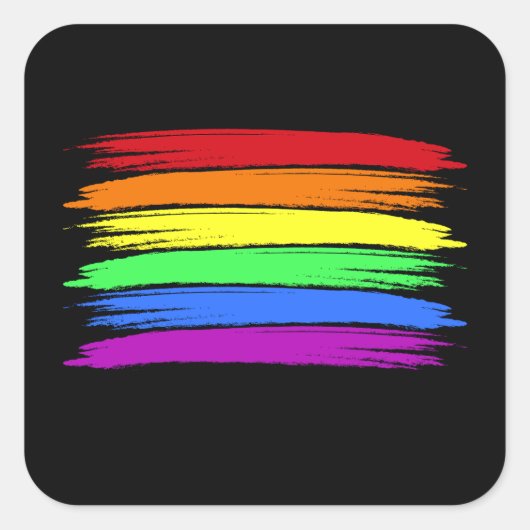 Rainbow Brushstroke LGBT Sticker (Voorkant)