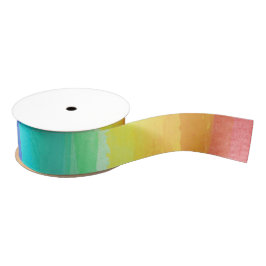 Rainbow Brushstrokes Artisan Kleurrijke Waterverve Grosgrain Lint
