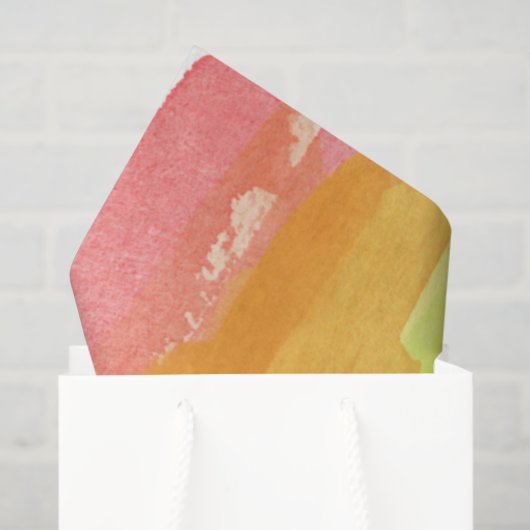 Rainbow Brushstrokes Kleurrijke Artisan Waterverve Tissuepapier (Cadeauzakje)