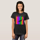 Rainbow-bubbeltje voor Narwhal Animal met Silhouet T-shirt (Voorkant volledig)
