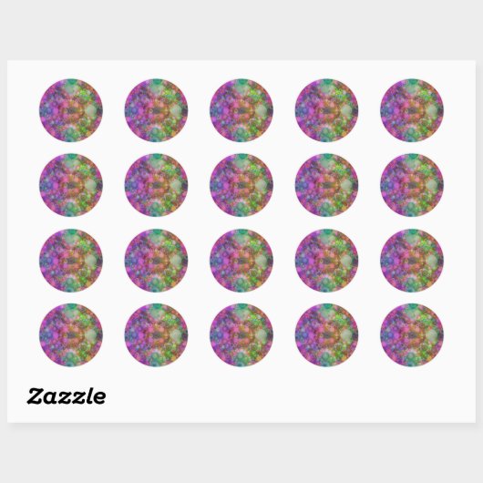 Rainbow Bubble Abstract Ronde Sticker (Vel)