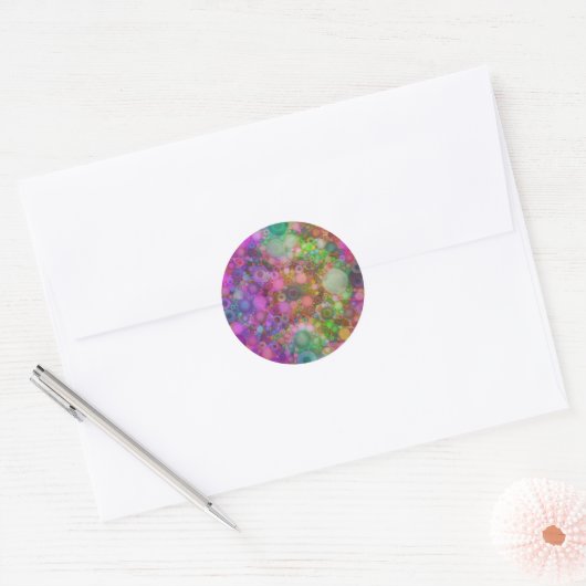 Rainbow Bubble Abstract Ronde Sticker (Envelop)