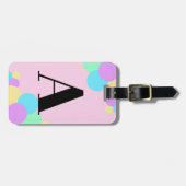 Rainbow Bubble Monogram Luggage Tag  Bagagelabel (Voorkant horizontaal)