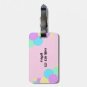 Rainbow Bubble Monogram Luggage Tag  Bagagelabel (Achterkant verticaal)