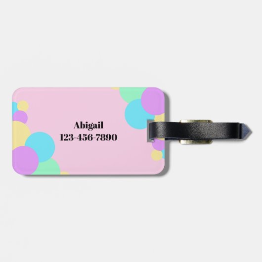 Rainbow Bubble Monogram Luggage Tag  Bagagelabel (Achterkant horizontaal)