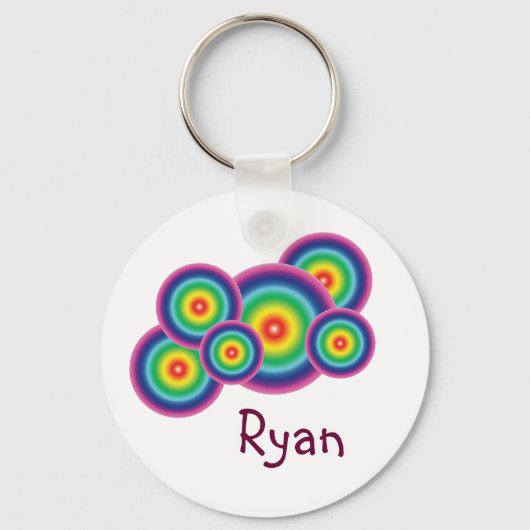 Rainbow Bubble Name Tag Sleutelhanger (Voorkant)