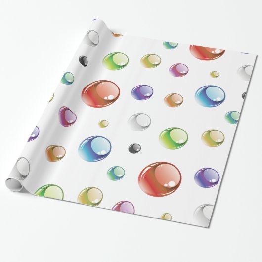 Rainbow Bubble Pattern Cadeaupapier (Uitgerold)
