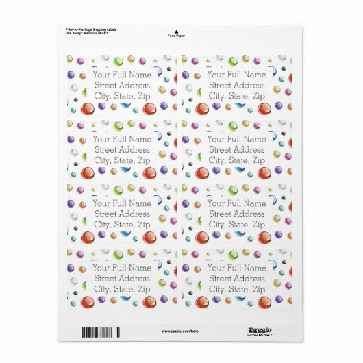 Rainbow Bubble Pattern Etiket (Full Sheet)