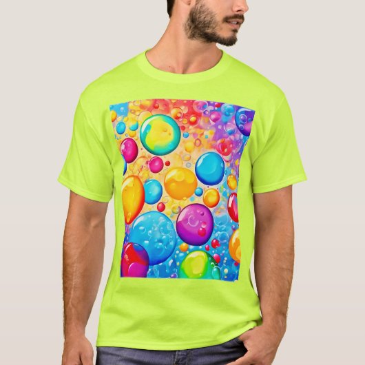 Rainbow Bubble Pop Art T-shirt (Voorkant)