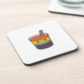 Rainbow Bubble Tea LGBTQ+ Pride Bier Onderzetter (Linkerzijde)