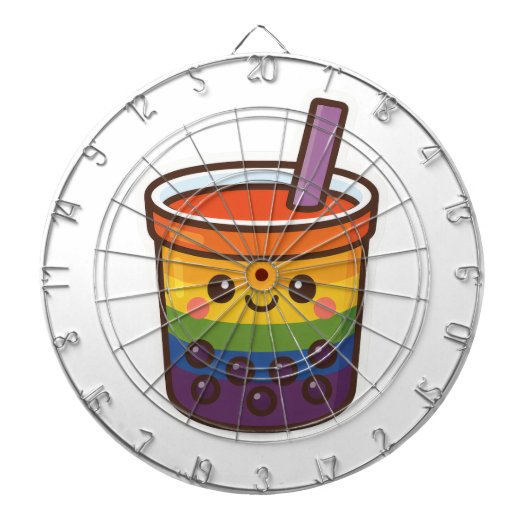 Rainbow Bubble Tea LGBTQ+ Pride Dartbord (Voorkant)