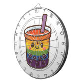 Rainbow Bubble Tea LGBTQ+ Pride Dartbord (Voorkant Rechts)