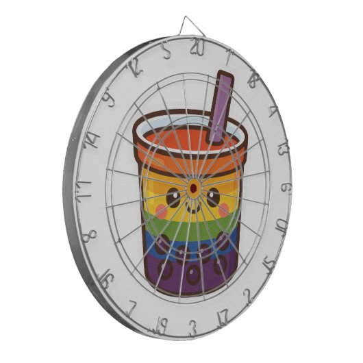 Rainbow Bubble Tea LGBTQ+ Pride Dartbord (Voorkant Links)