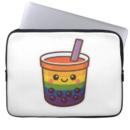 Rainbow Bubble Tea LGBTQ+ Pride Laptop Sleeve